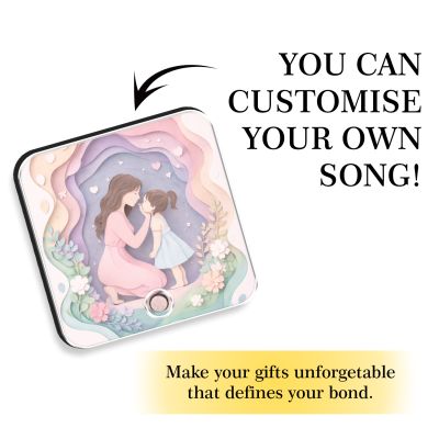 Mom & Daughter Love Personalized Musical Fridge Magnet Rechargeable Photo & Song Gift for Mom